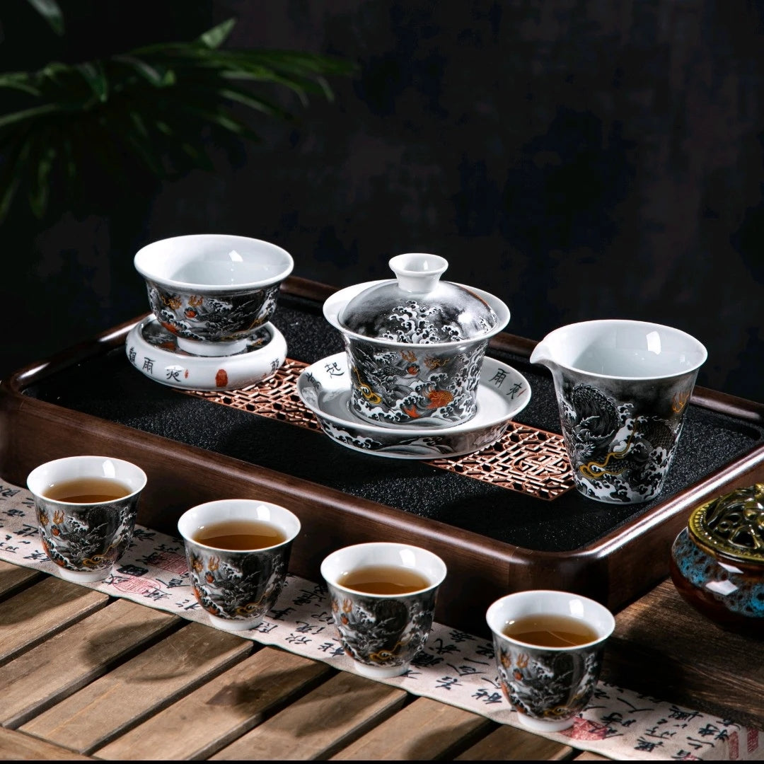 Jingdezhen Mocaiyuhualong Tea Set Series
